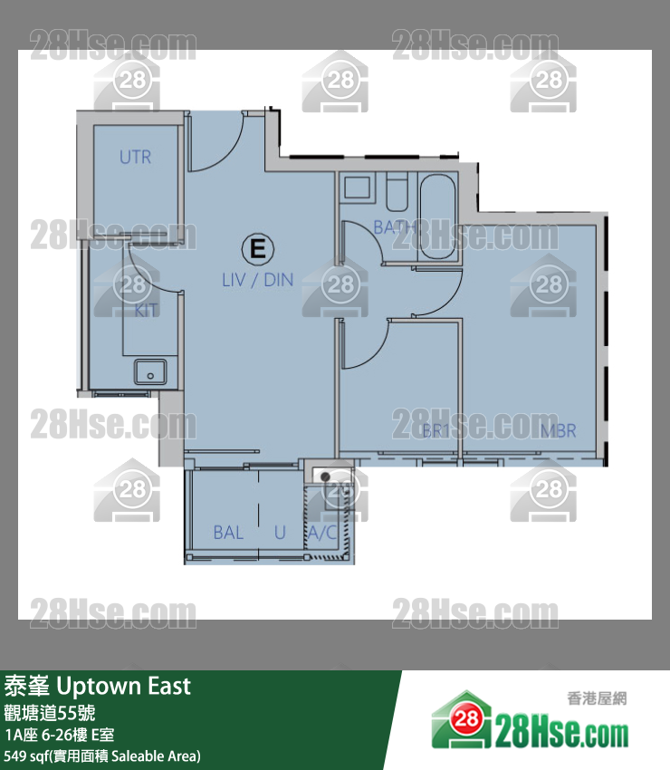 泰峯 1A座 23樓 E室 平面圖