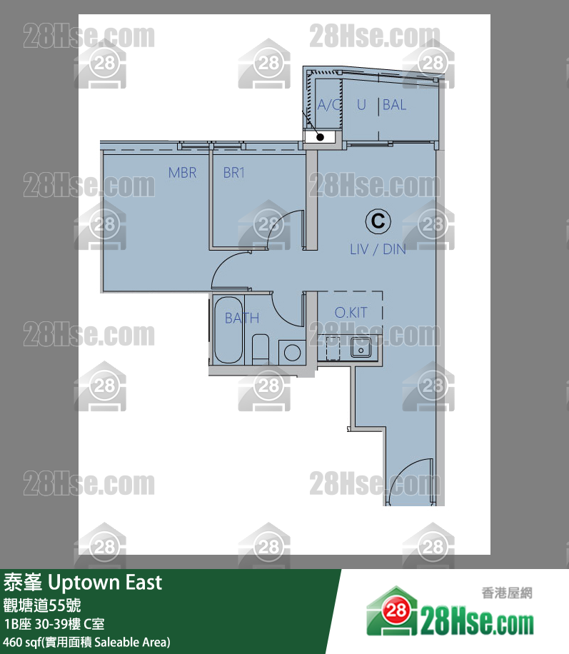 泰峯 1B座 33樓 C室 平面圖