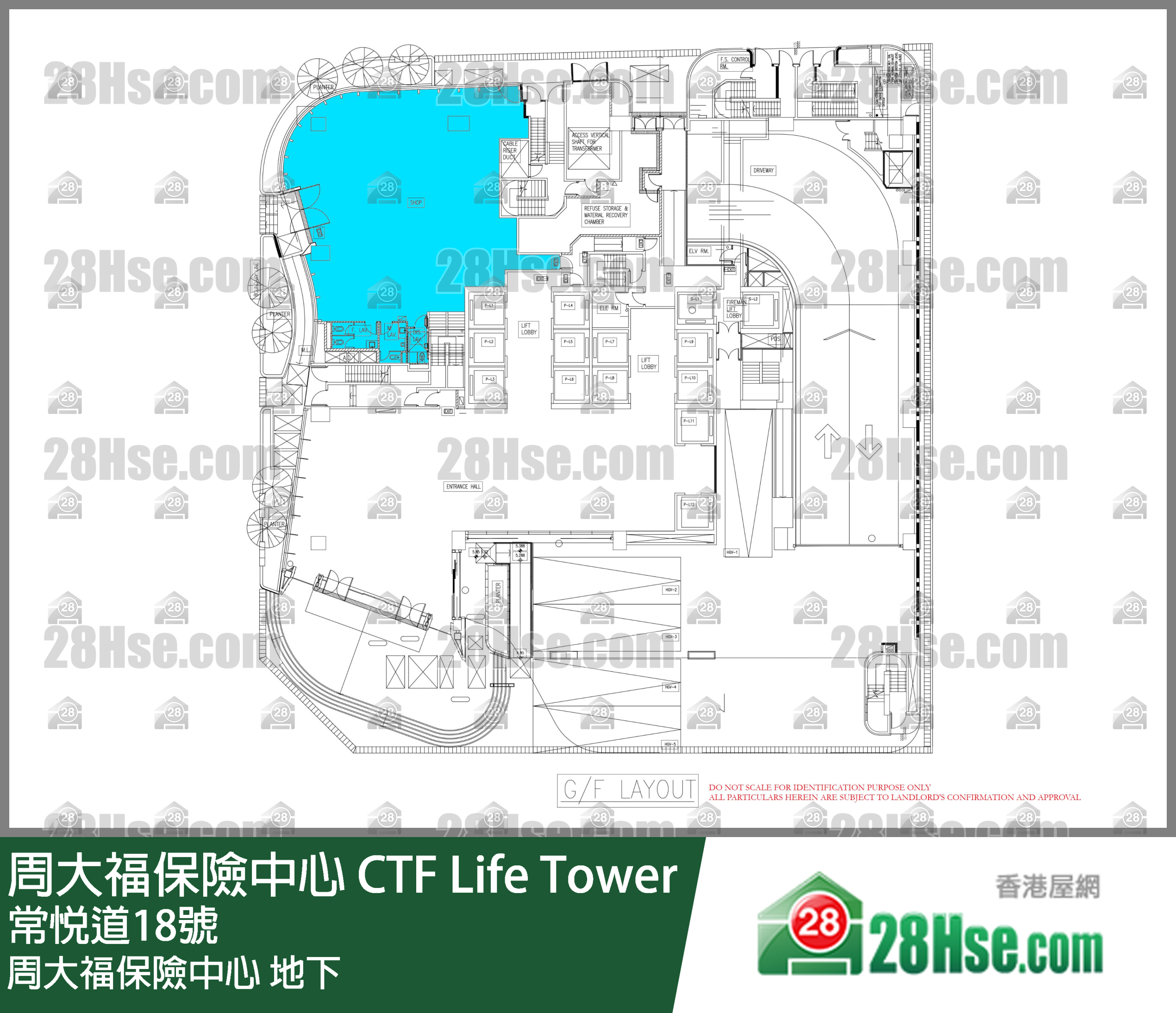 周大福保險中心 地下 平面圖