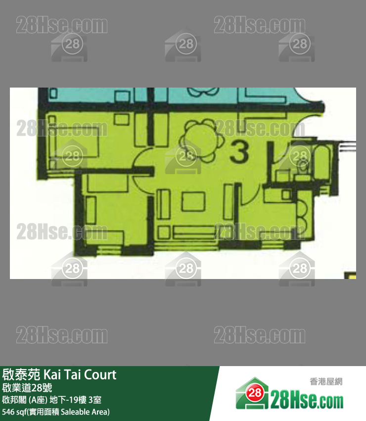 啟泰苑 啟邦閣 (A座)12樓 3室 平面圖