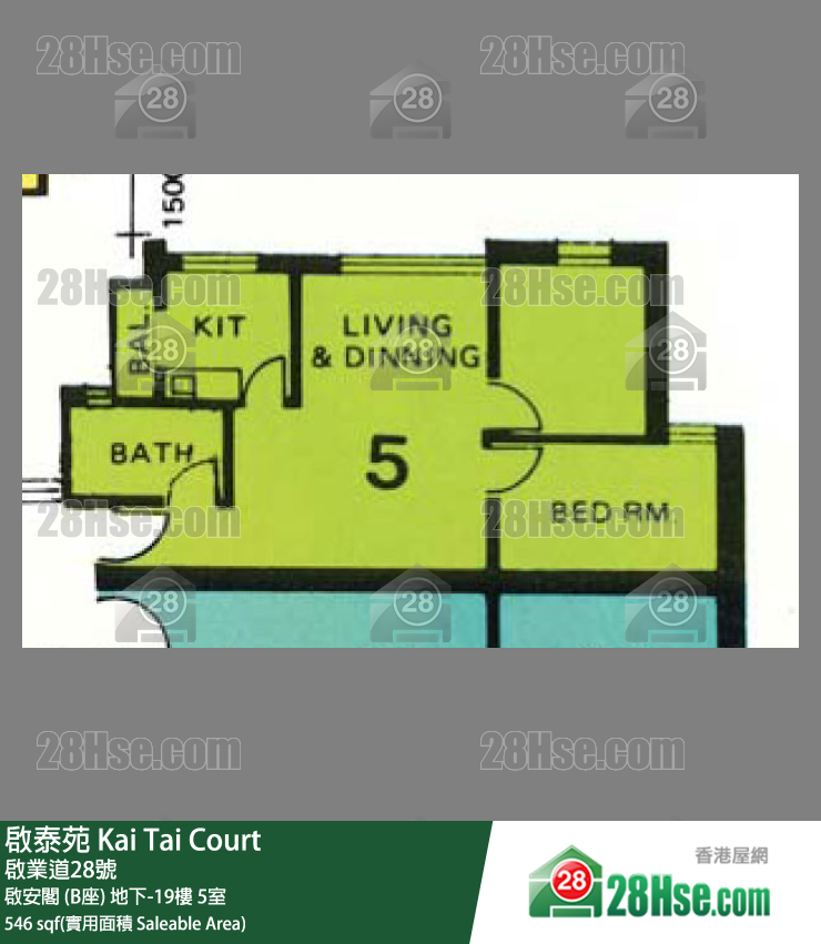 啟泰苑 啟安閣 (B座)6樓 5室 平面圖