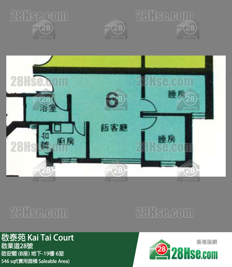 啟泰苑 啟安閣 (B座)3樓 6室 平面圖