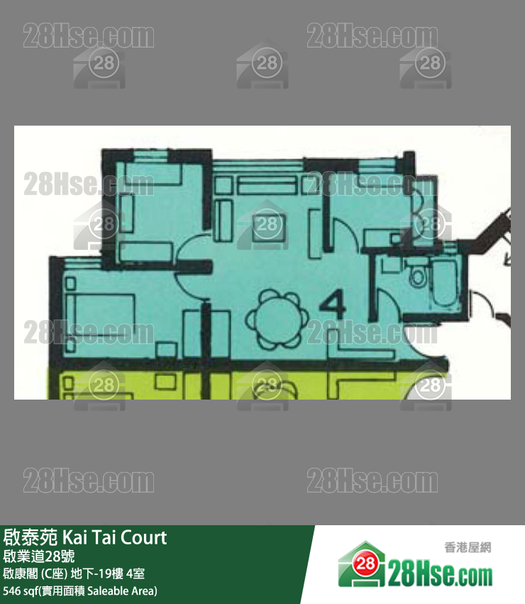 啟泰苑 啟康閣 (C座)17樓 4室 平面圖