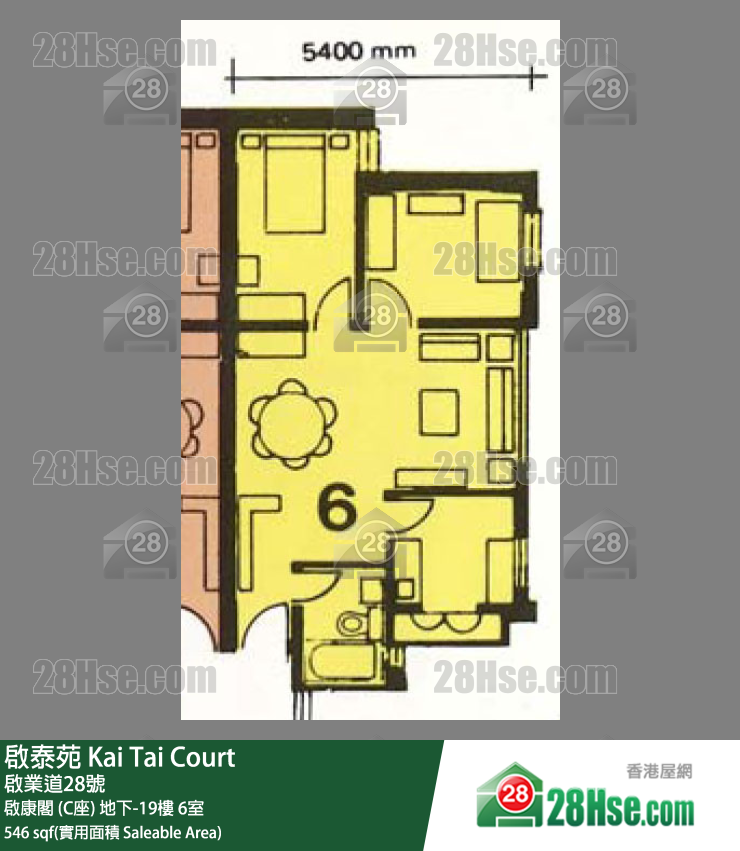 啟泰苑 啟康閣 (C座)11樓 6室 平面圖