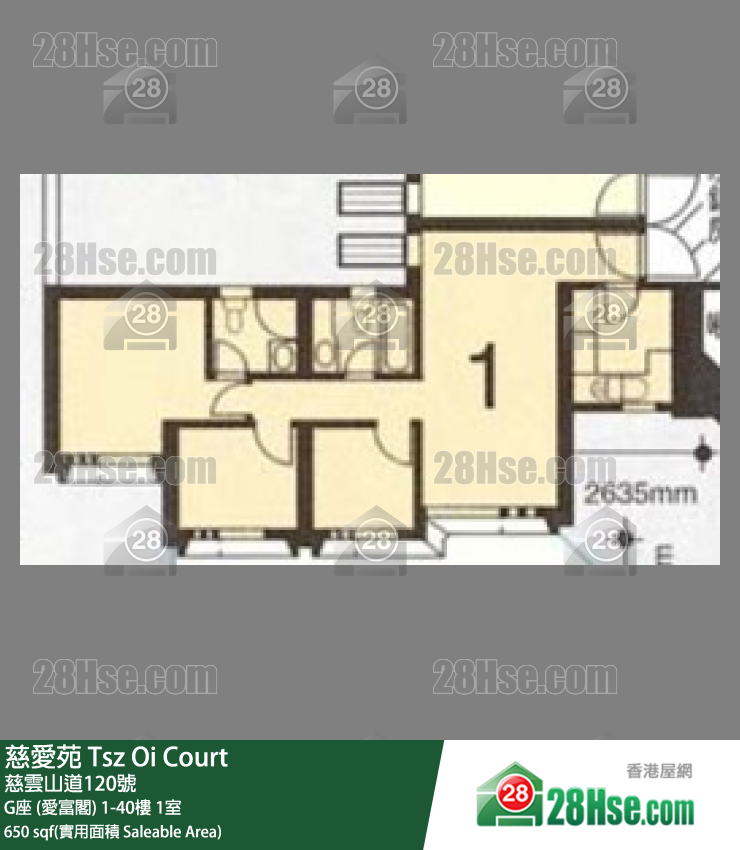 慈愛苑 G座 (愛富閣)15樓 1室 平面圖