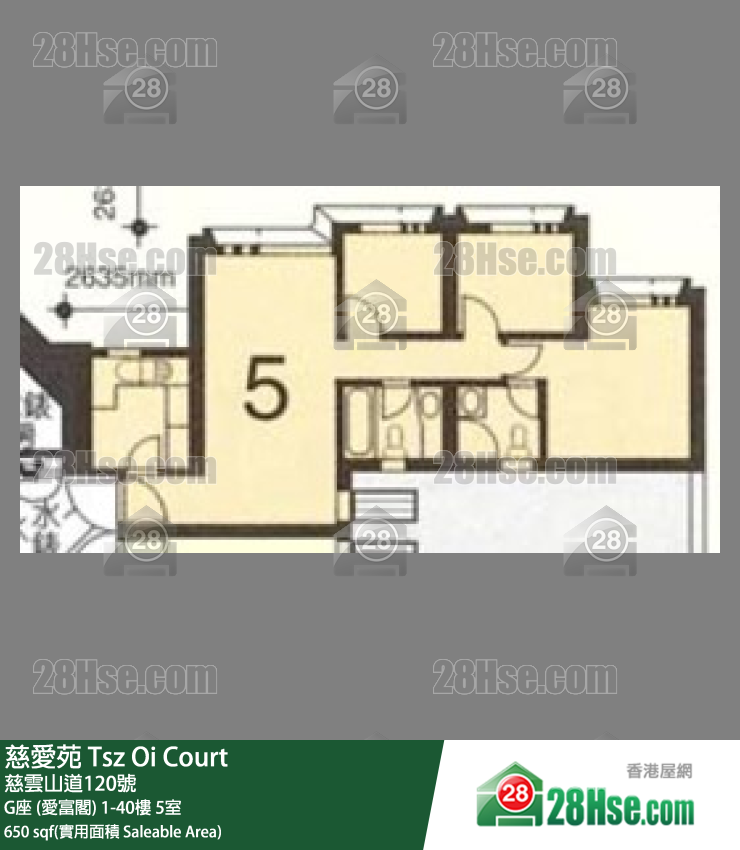 慈愛苑 G座 (愛富閣)10樓 5室 平面圖