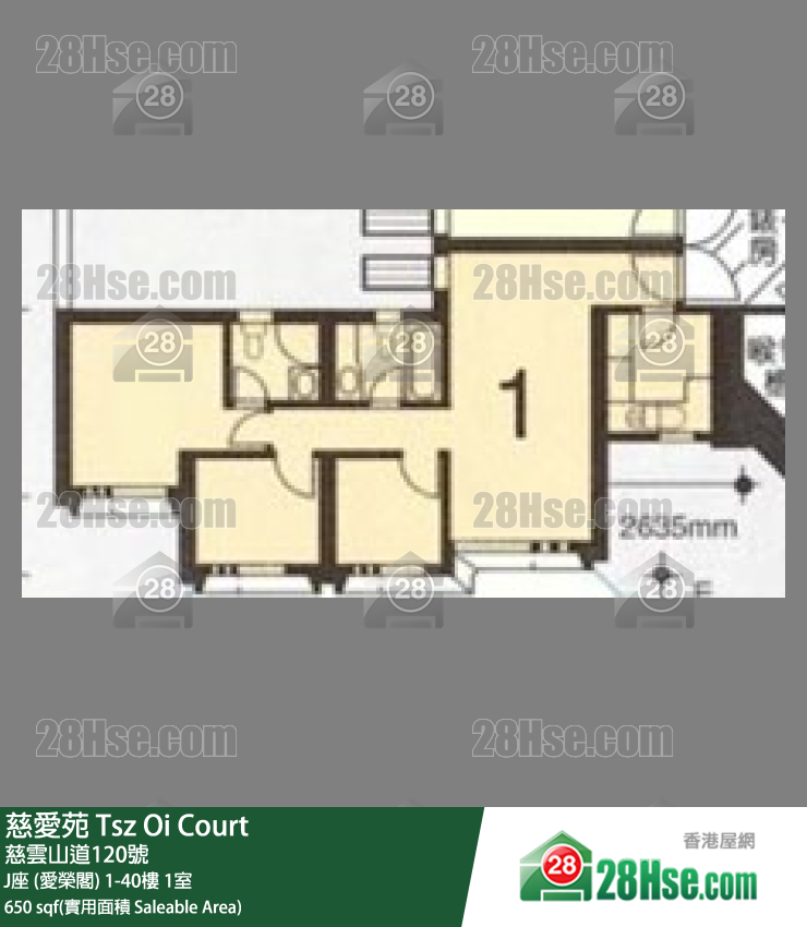 慈愛苑 J座 (愛榮閣)37樓 1室 平面圖