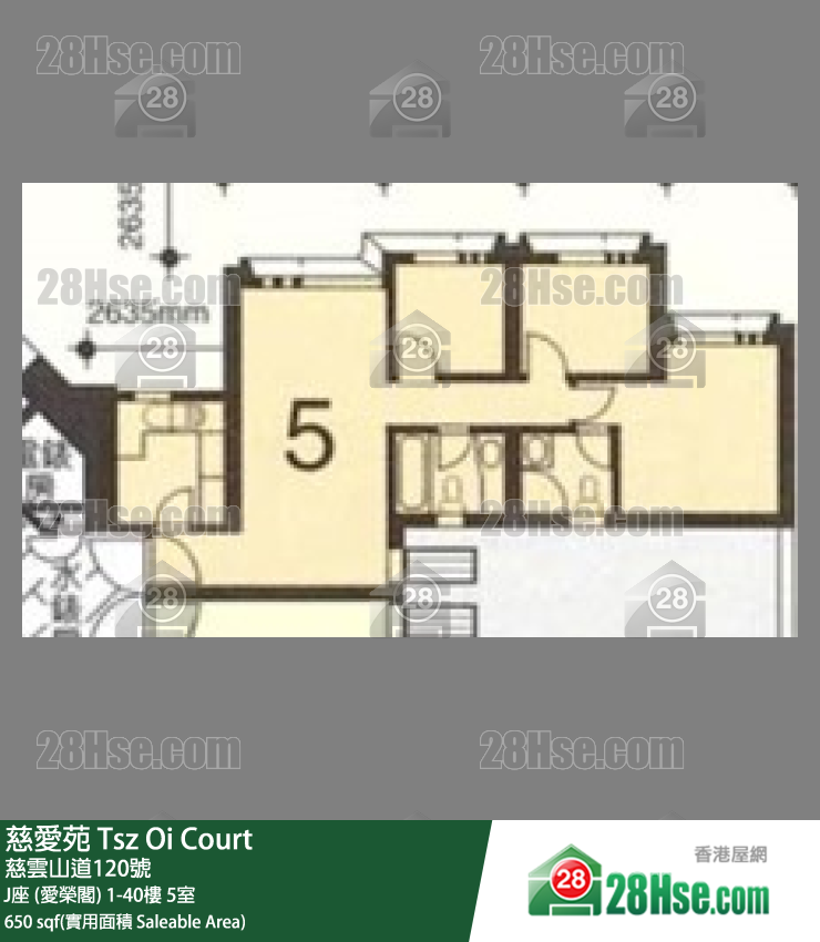 慈愛苑 J座 (愛榮閣) 1樓 5室 平面圖