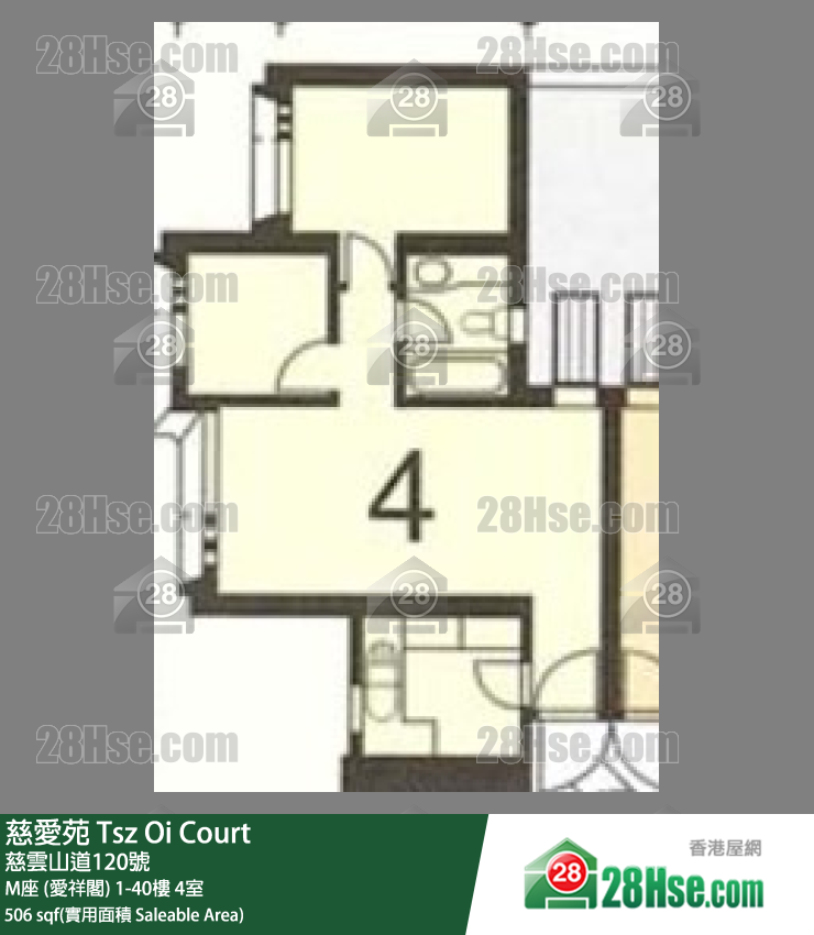 慈愛苑 M座 (愛祥閣)20樓 4室 平面圖