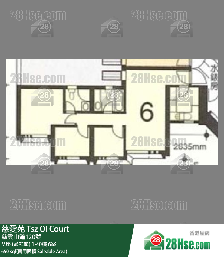 慈愛苑 M座 (愛祥閣)38樓 6室 平面圖