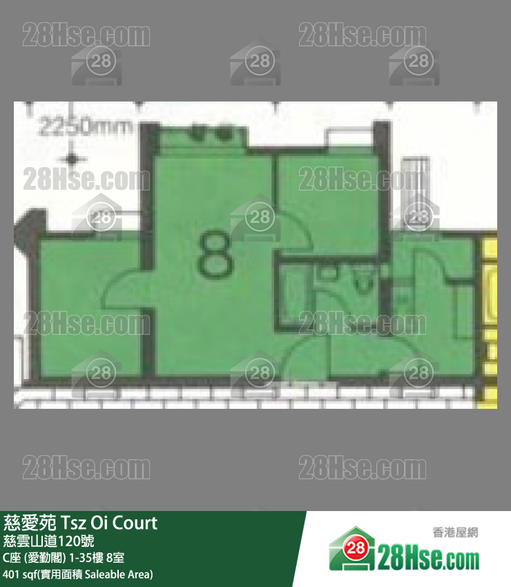 慈爱苑 C座 (爱勤阁)19楼 8室 平面图