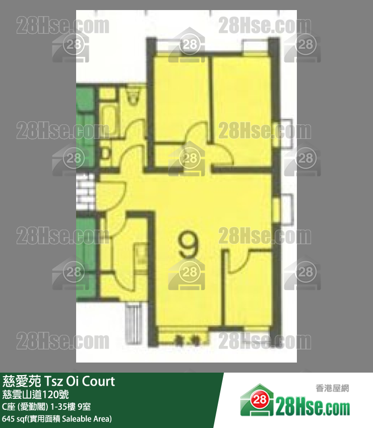 慈爱苑 C座 (爱勤阁)26楼 9室 平面图