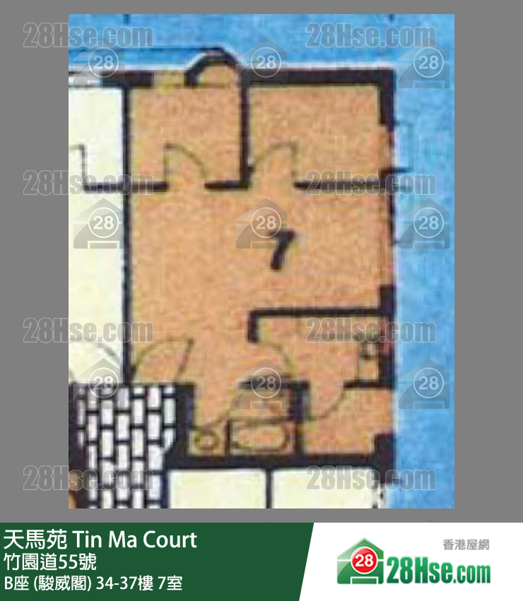 天馬苑 B座 (駿威閣)36樓 7室 平面圖