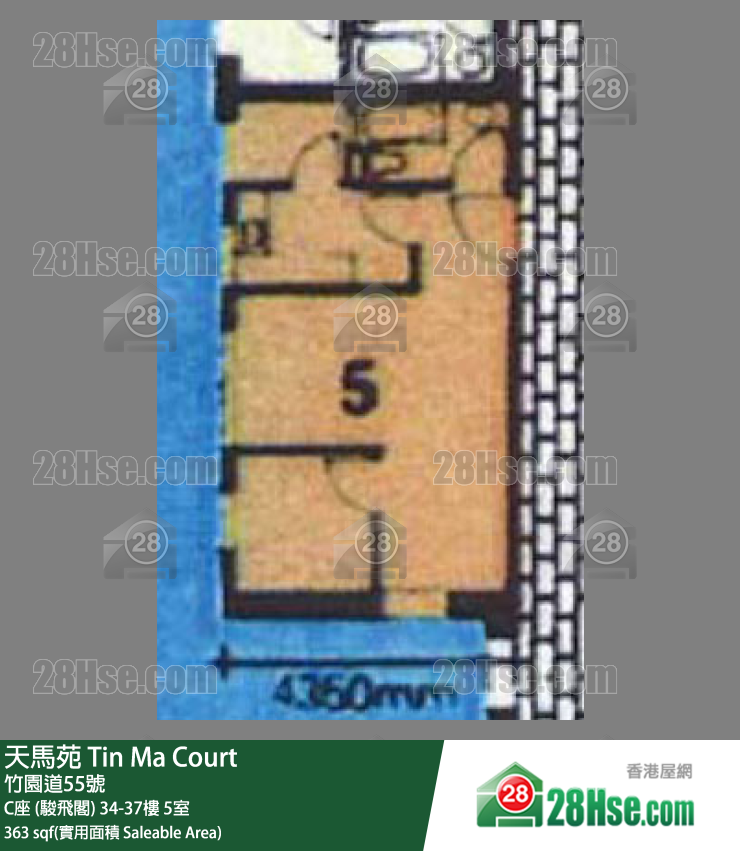 天馬苑 C座 (駿飛閣)35樓 5室 平面圖