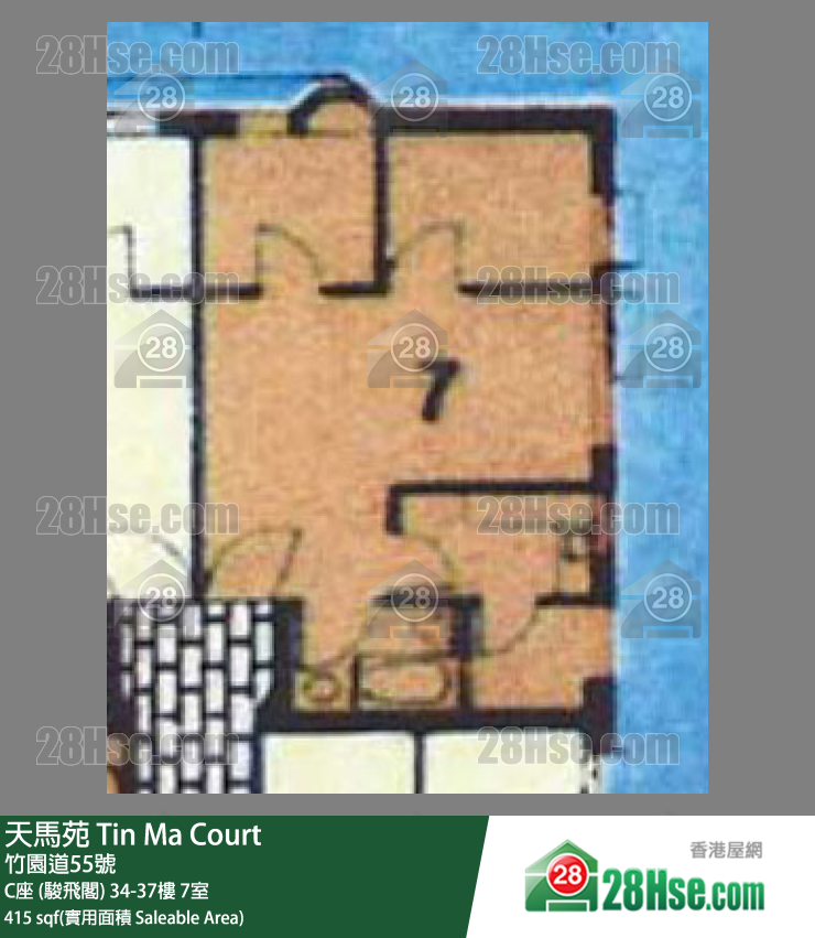 天馬苑 C座 (駿飛閣)36樓 7室 平面圖