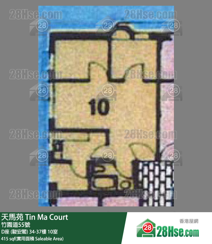 天馬苑 D座 (駿安閣)34樓 10室 平面圖