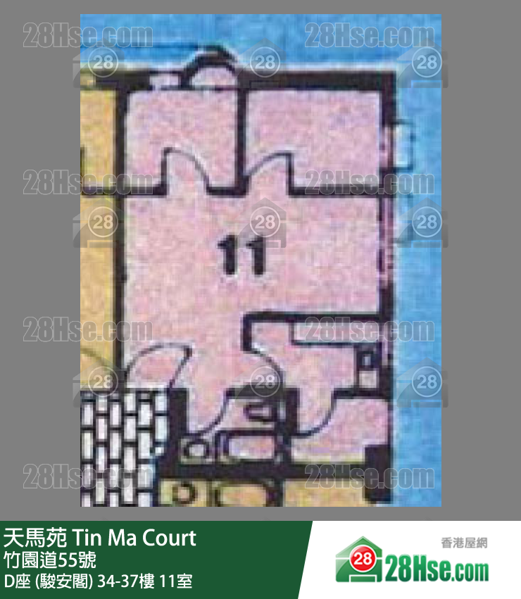 天馬苑 D座 (駿安閣)34樓 11室 平面圖