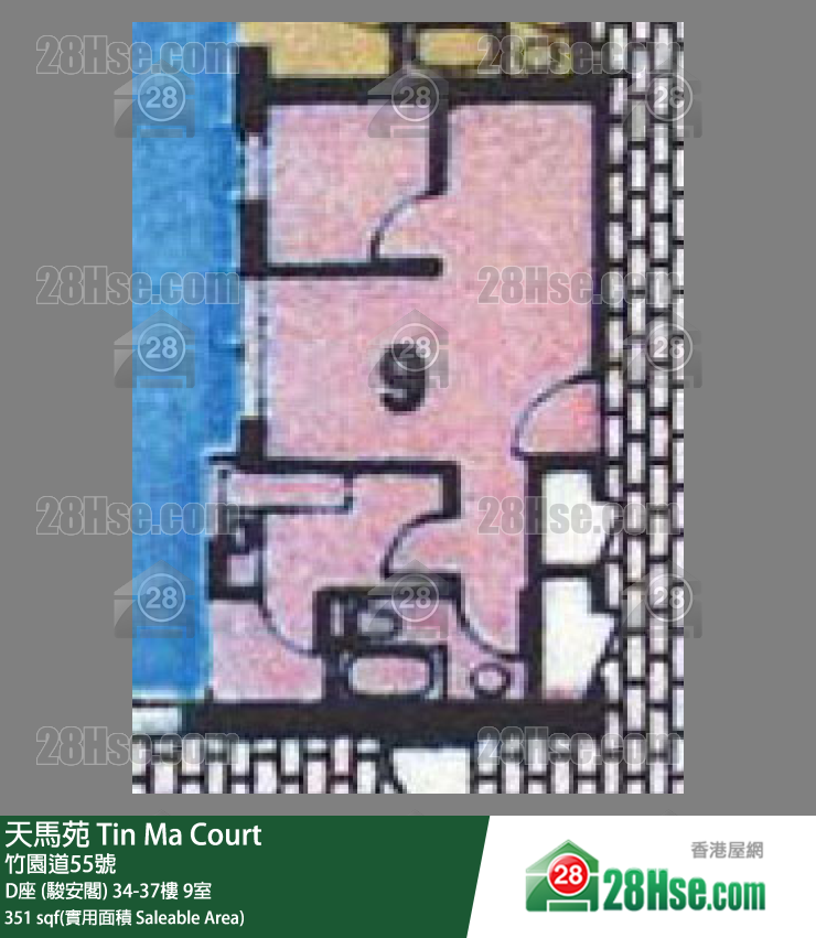 天馬苑 D座 (駿安閣)34樓 9室 平面圖