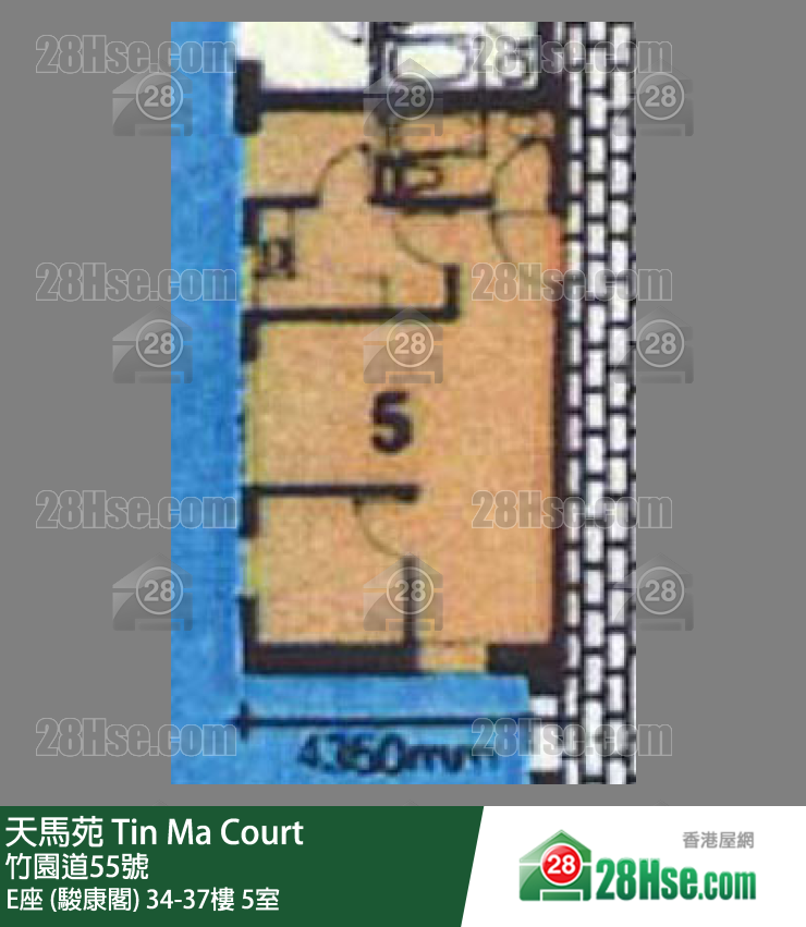 天馬苑 E座 (駿康閣)34樓 5室 平面圖