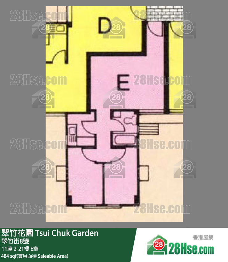 翠竹花園 11座10樓 E室 平面圖