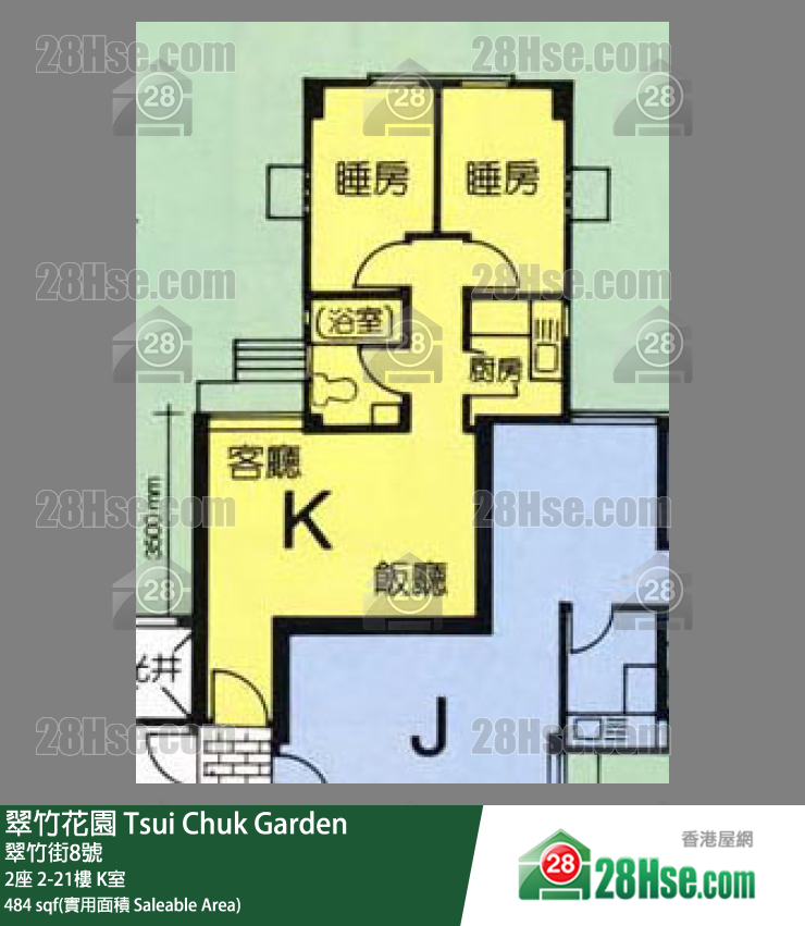翠竹花園 2座12樓 K室 平面圖