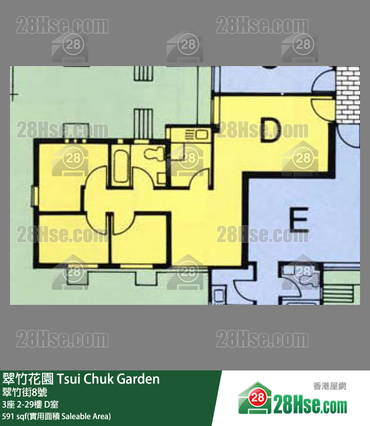 翠竹花园 单位平面图(由 28Hse 提供)