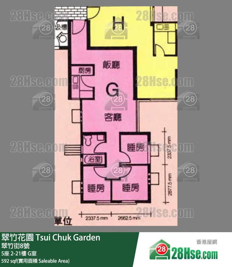 Tsui Chuk Garden Unit FloorPlan (Provided by 28Hse)
