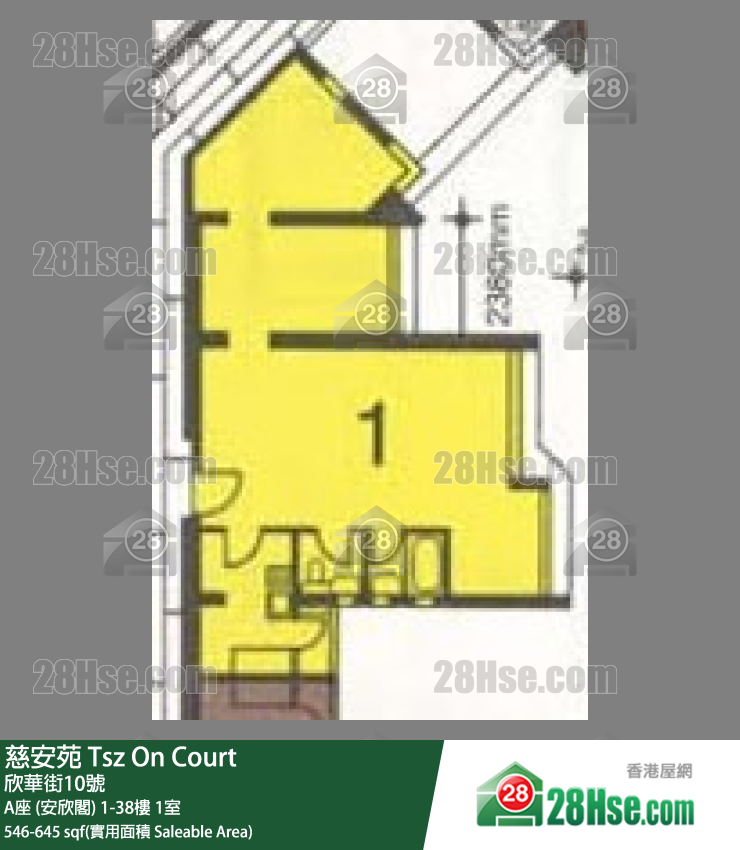 慈安苑 A座 (安欣閣)30樓 1室 平面圖