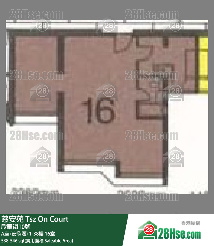 慈安苑 A座 (安欣阁) 7楼 16室 平面图