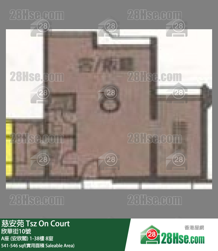 慈安苑 A座 (安欣閣)31樓 8室 平面圖