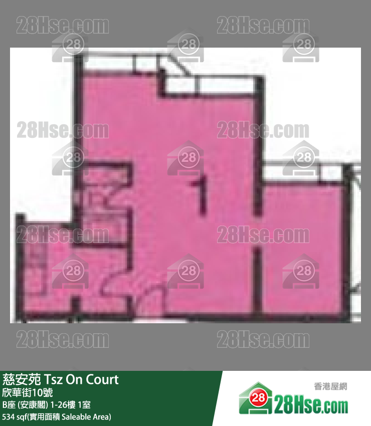 慈安苑 B座 (安康閣)25樓 1室 平面圖