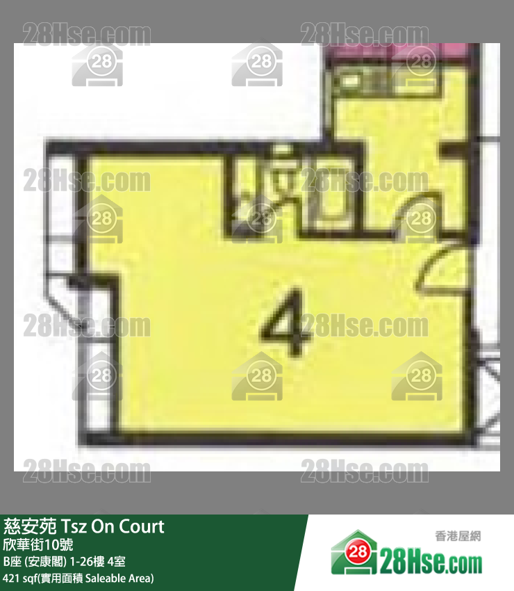 慈安苑 B座 (安康閣)14樓 4室 平面圖
