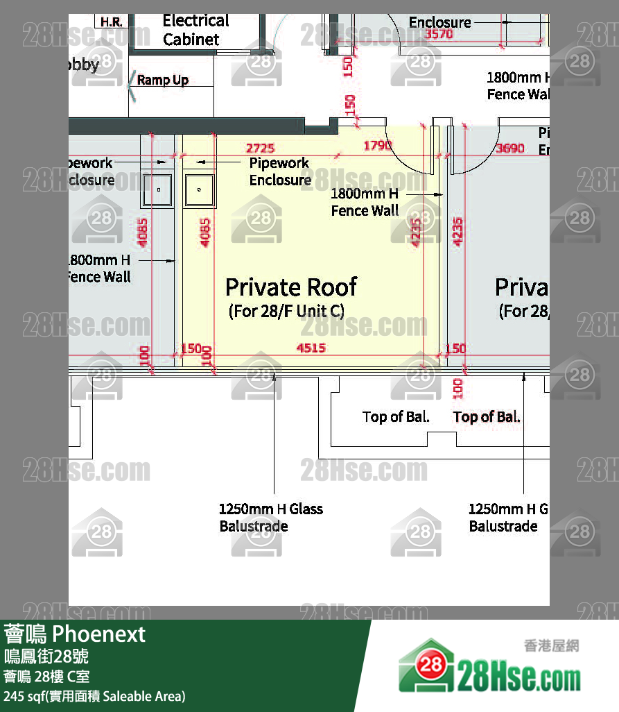 薈鳴 單位平面圖(由 28Hse 提供)