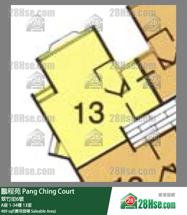 鹏程苑 A座18楼 13室 平面图