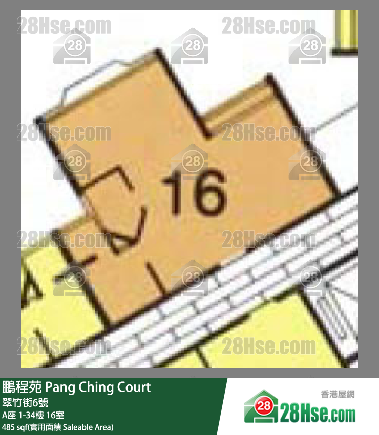 鹏程苑 A座30楼 16室 平面图