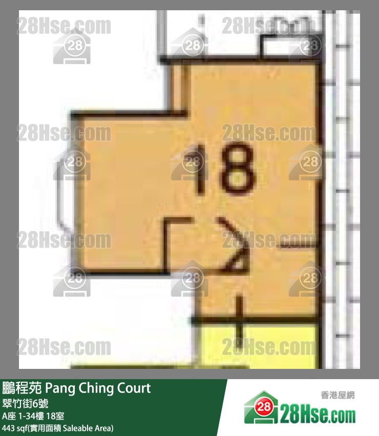 鹏程苑 A座27楼 18室 平面图