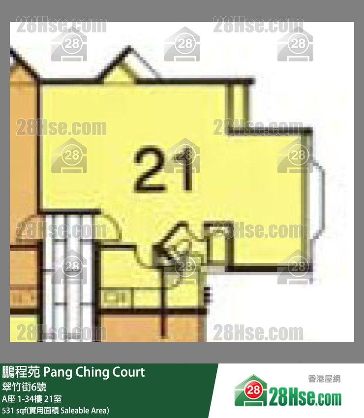 鹏程苑 A座4楼 21室 平面图