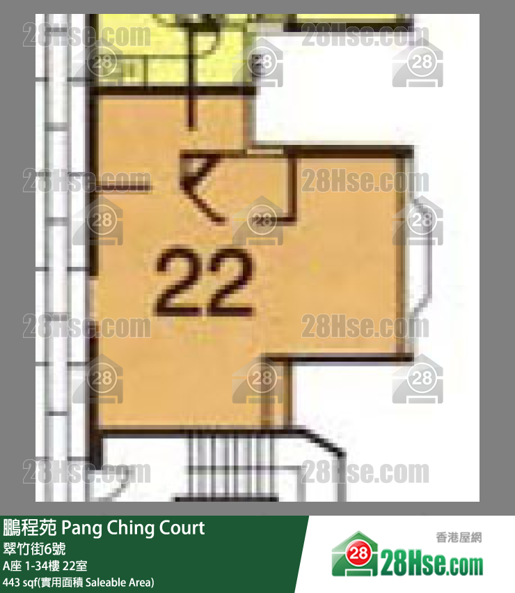 鹏程苑 A座17楼 22室 平面图