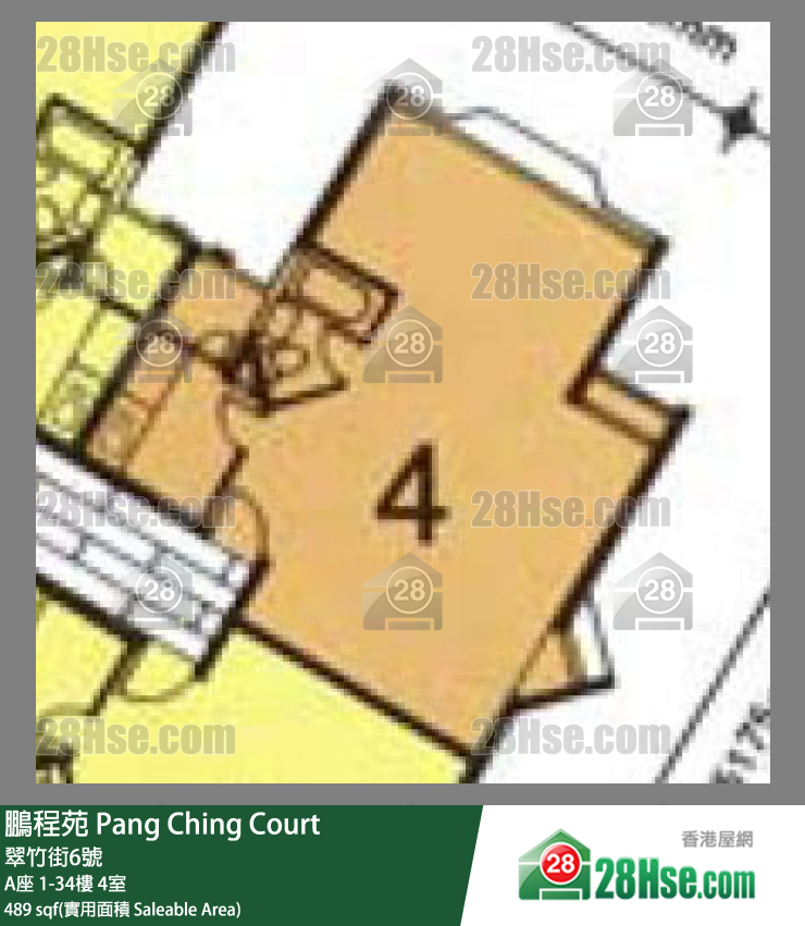 鹏程苑 A座29楼 4室 平面图