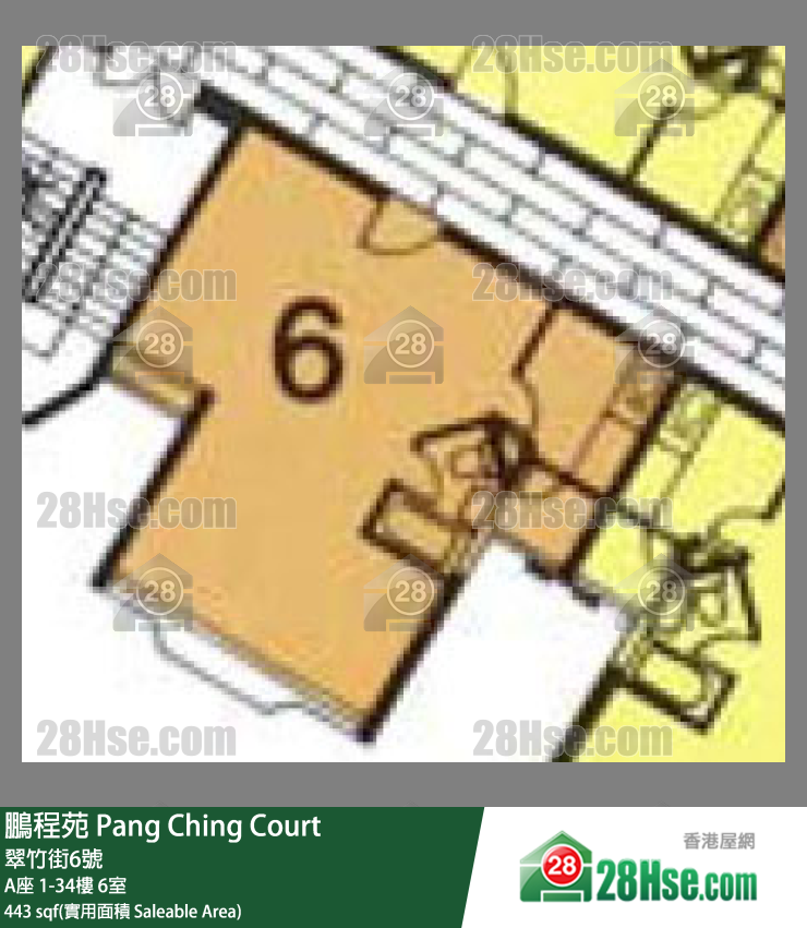 鹏程苑 A座27楼 6室 平面图