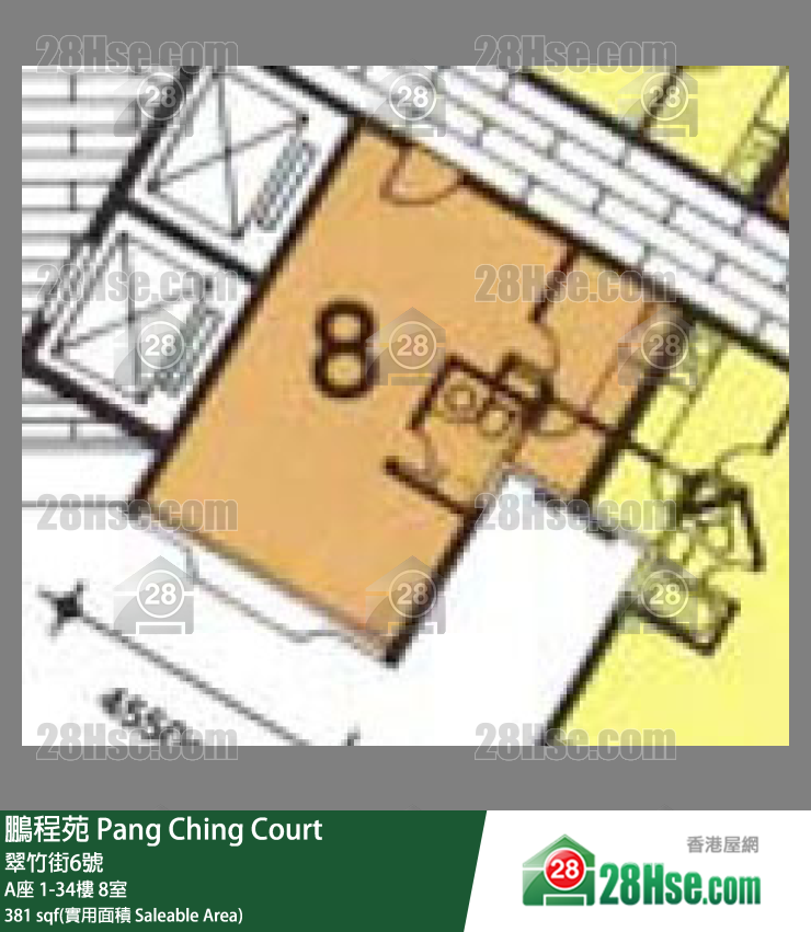 鹏程苑 A座30楼 8室 平面图