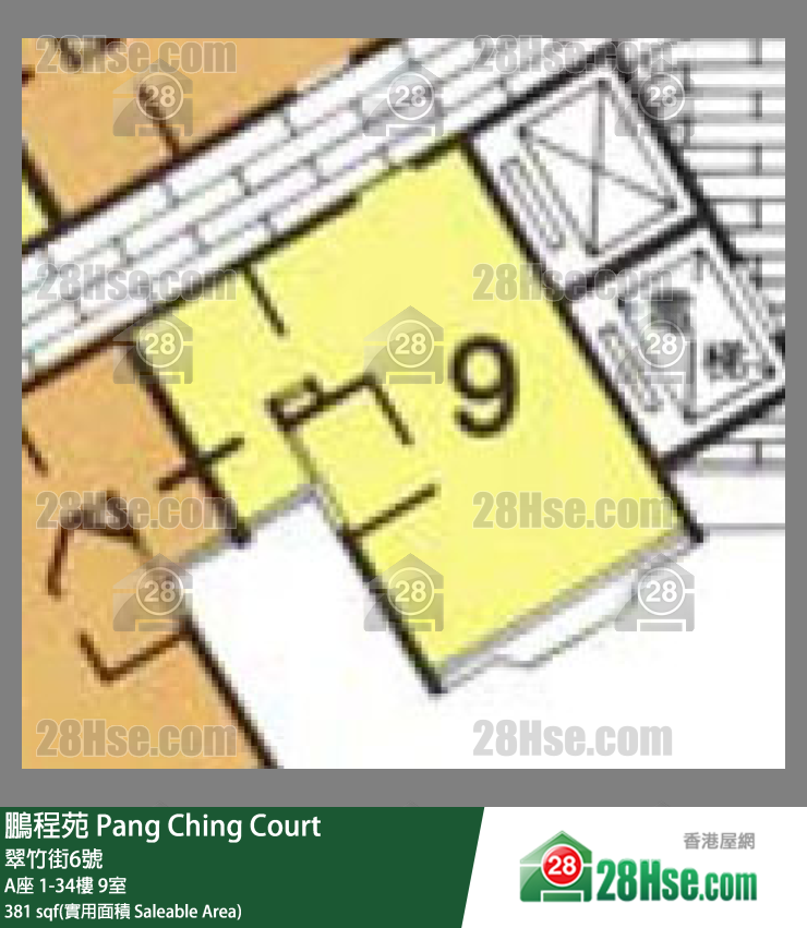 鹏程苑 A座31楼 9室 平面图