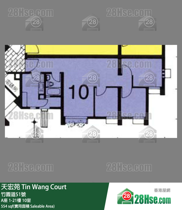 天宏苑 A座 14樓 10室 平面圖