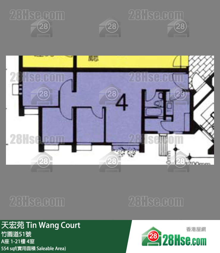 天宏苑 A座12樓 4室 平面圖