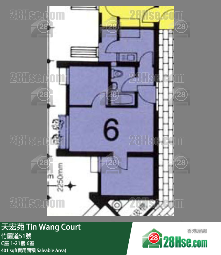 天宏苑 C座13樓 6室 平面圖