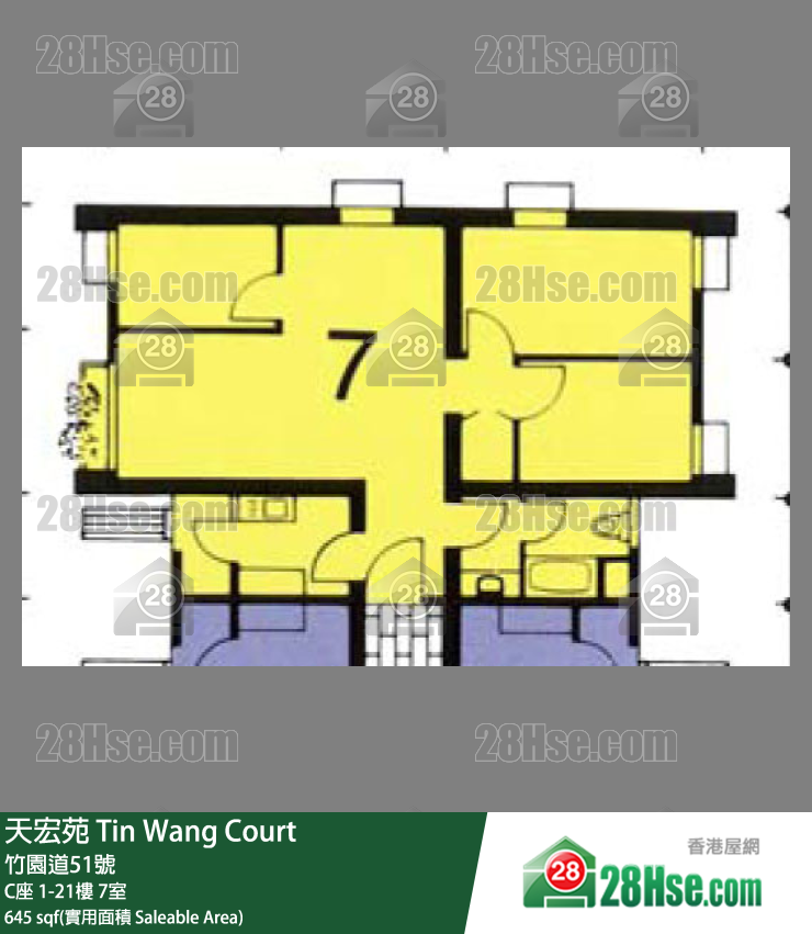 天宏苑 C座1樓 7室 平面圖