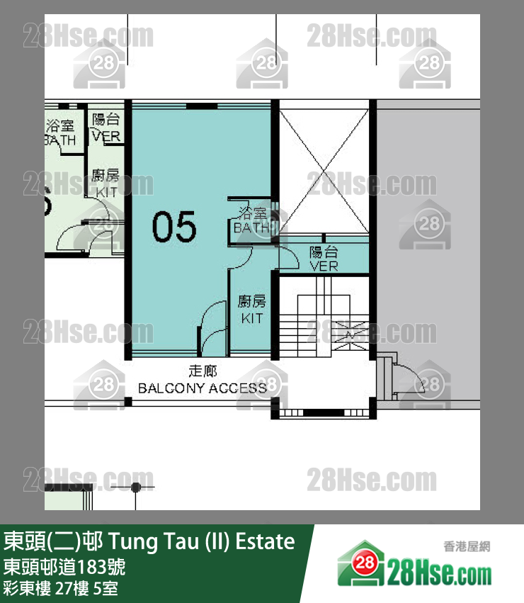 東頭(二)邨 彩東樓27樓 5室 平面圖