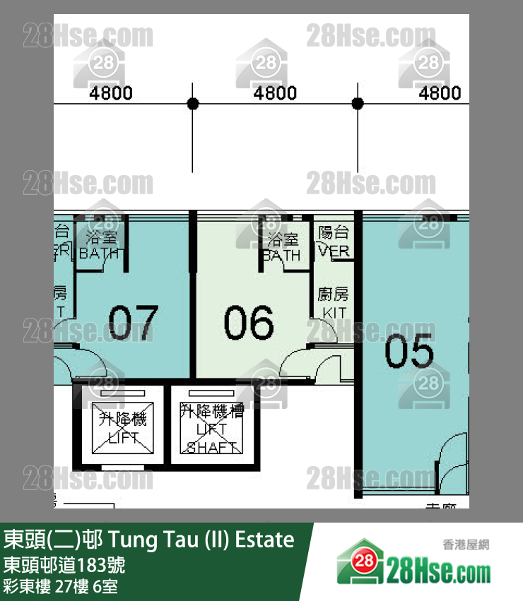 东头(二)邨 彩东楼27楼 6室 平面图
