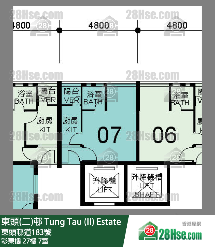 東頭(二)邨 彩東樓27樓 7室 平面圖