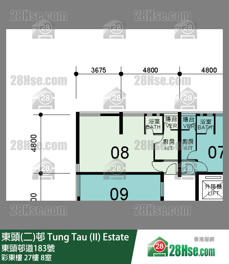 東頭(二)邨 彩東樓27樓 8室 平面圖